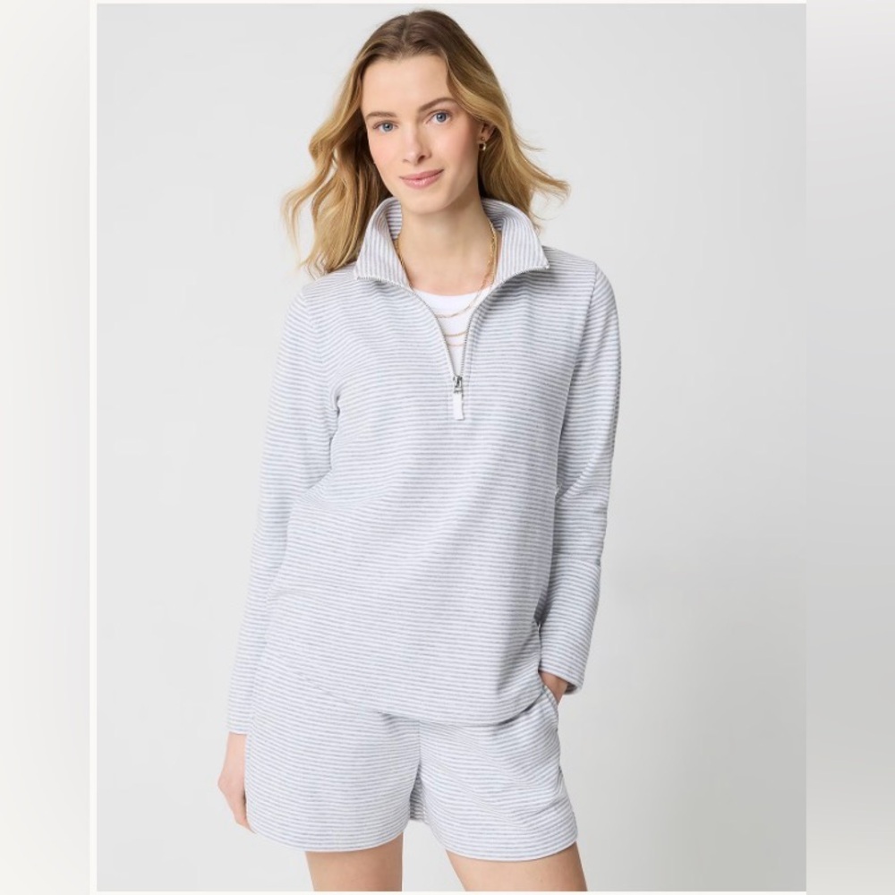 JCrew‎ Striped Terry Half-Zip Pullover Size 3X NWT
